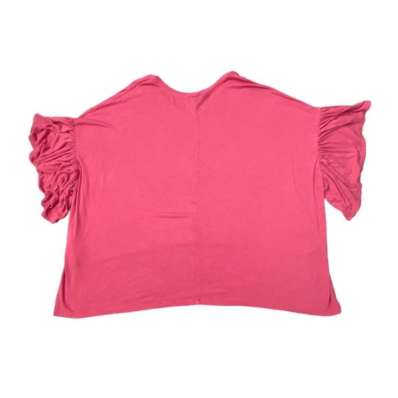 Akemi Kin‎ Anthropologie Coral Capa Fluttered V-Neck Tunic XS/S Oversized Ribbed - Picture 12 of 12